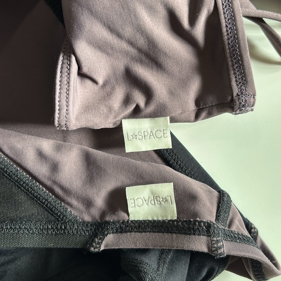 L*Space XS/S Two-piece Swimsuit, Black And Purple with Mesh Details - Picture 11 of 11